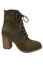  Olive Lace-up Boots