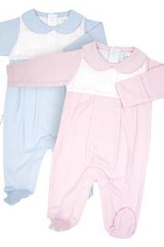  Long Sleeve Footed Romper With Pleasted Waist