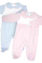  Long Sleeve Footed Romper With Pleasted Waist