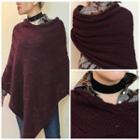  Burgundy Knit Poncho