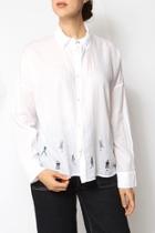  Embroidered Lady Button-down