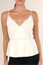  Surplice Cami W/ Eyelash Lace Trim