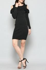  Cold-shoulder Rib-knit Dress