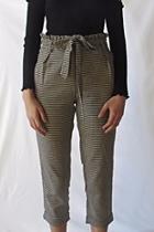  Hounds-tooth Tie Pants