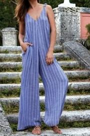  Bue Striped Jumpsuit