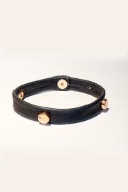  Rose Gold Screw & Leather Bracelet