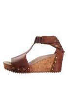  Brown Leather Wedge
