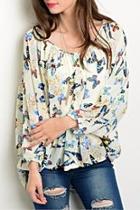  Butterfly Print Top