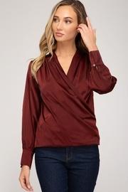  Wrapped Satin Blouse