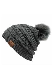  Gray Pom Beanie