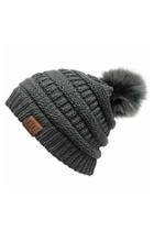  Gray Pom Beanie