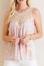  Print Lace Tank
