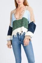  Distressed Chenille Sweater