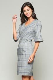  Black, Grey, And Purple Glen Plaid Dress