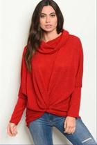  Red Twist Front Top