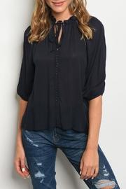  Navy Tie Blouse