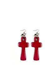  Wooden Ankh Earrings