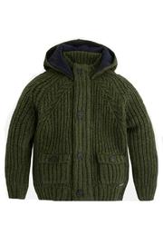 Knit-cardigan W/hood