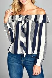 Striped Shoulder Blouse