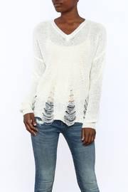 Distressed V-neck Sweater