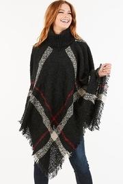  Plaid Print Poncho