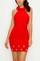  Gromet Trim Dress