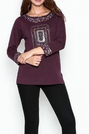  Burgundy Embroidered Top
