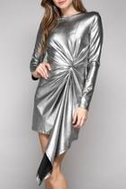  Metallic Twist Front Dress