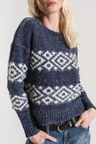  Diamond-print Chenille Sweater