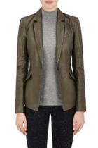  Assymetrical Leather Blazer
