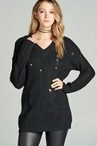  V-neck Distressed Sweater