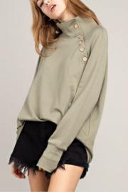  French Terry Pullover With Button Detail