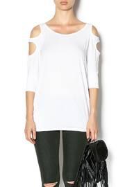 White Cold Shoulder Top
