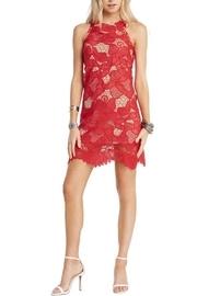 Red Lace Overlay Dress