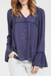  Navy Lace V Neck