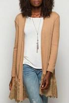  Lace Hem Cardigan