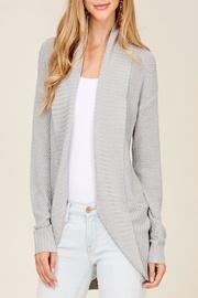  Rib Banned Cardigan-silver