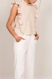  Khaki Ruffle Top