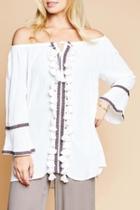  Woven Tassel Top
