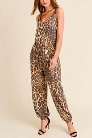  Leopard Jumpsuit With Cami Straps Elasticized Waist