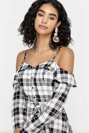  Plaid Off-shoulder Dress