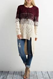  Tri-tone High-low Sweater