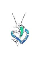  Heart-shaped-dolphin Silver Necklace
