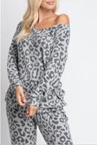  Hacci-brushed Leopard Top