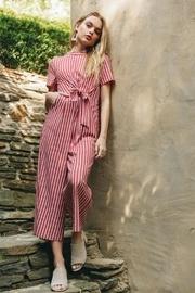 Side-tie Striped Jumpsuit
