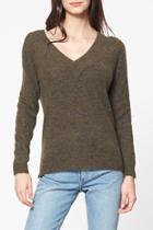  Marled Crossover V Neck Sweater