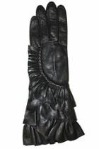  Ruffle Leather Gloves