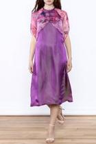  Purple Silk Midi Dress