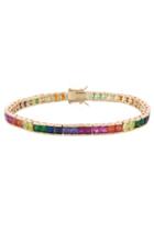  Rainbow Tennis Bracelet - Sqaure
