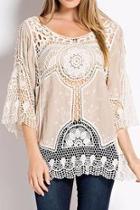  Lace Taupe Top
